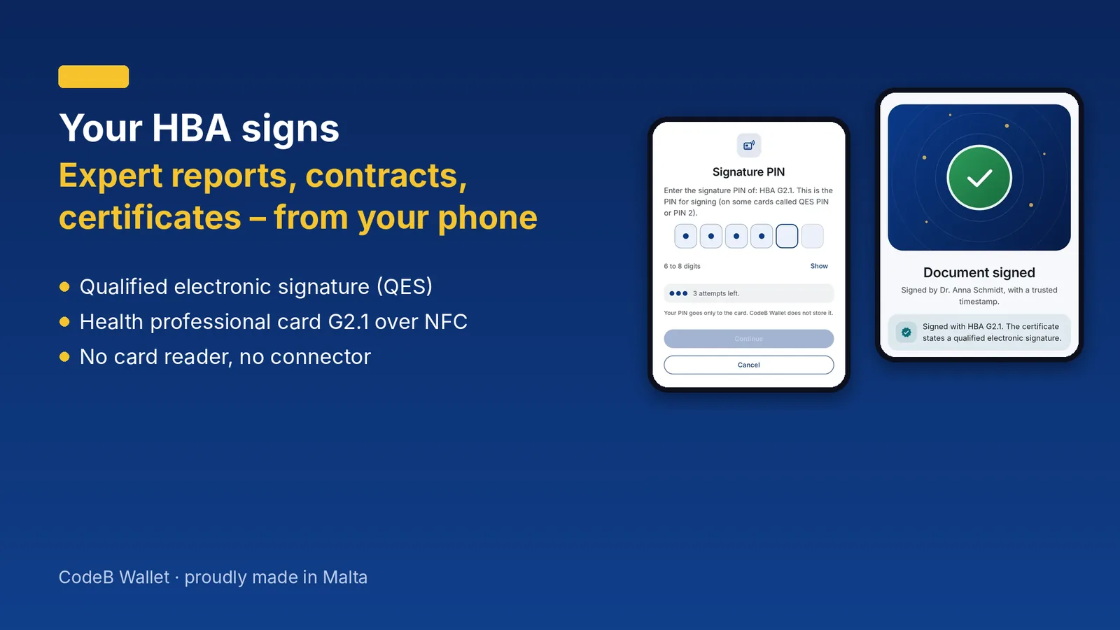 Your health professional card signs: what doctors can sign from the phone with the eHBA