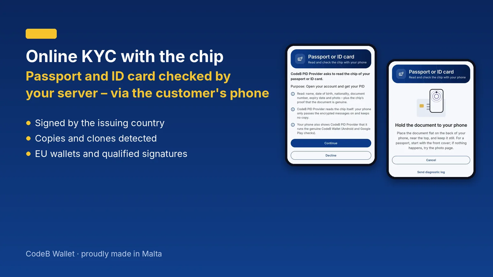 Online KYC with the document chip: what CodeB does for customer due diligence today