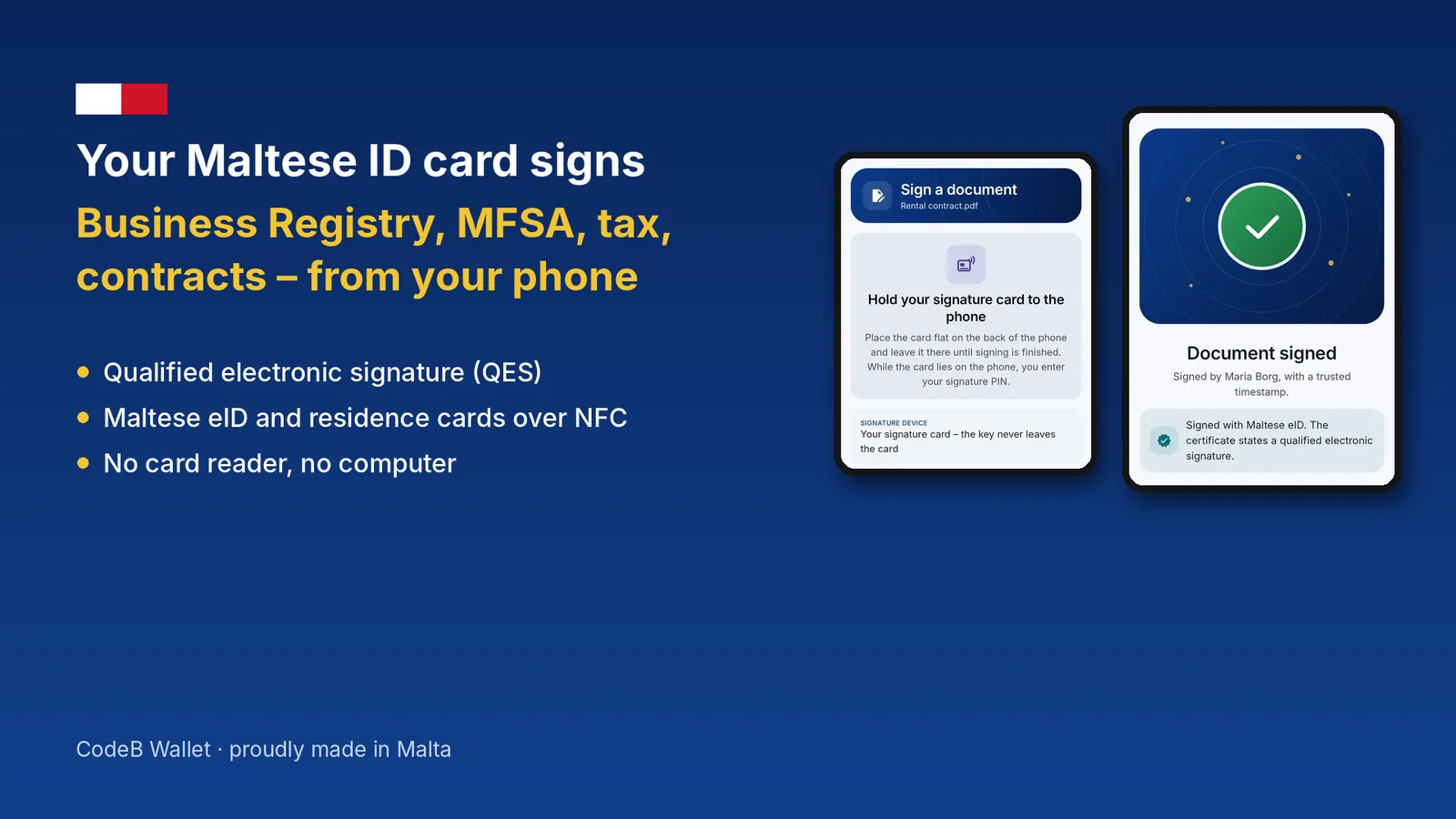 Your Maltese ID card signs: where its qualified signature counts – and how to use it from your phone