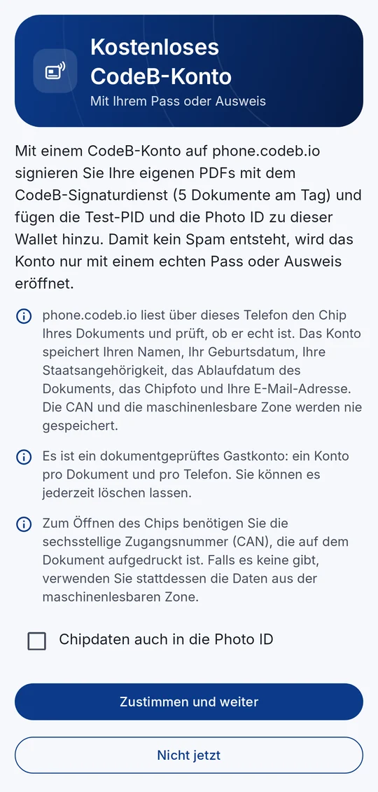 Lesen, was geprüft und gespeichert wird