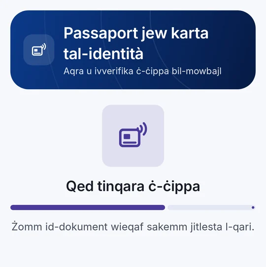 Iċ-ċipp qed jinqara – żomm id-dokument wieqaf
