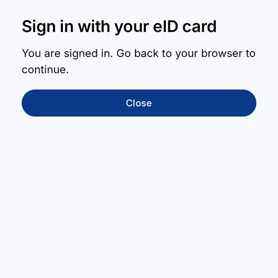 “You are signed in” – go back to your browser