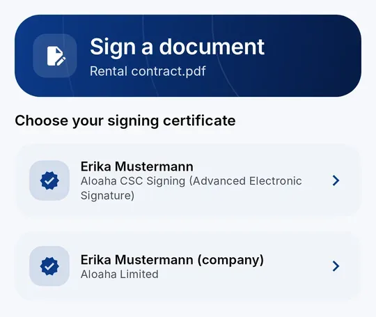 With the CodeB signing service: choose your signing certificate